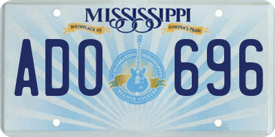 MS license plate ADO696