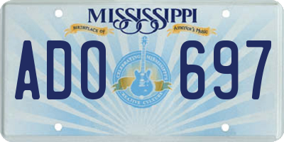 MS license plate ADO697
