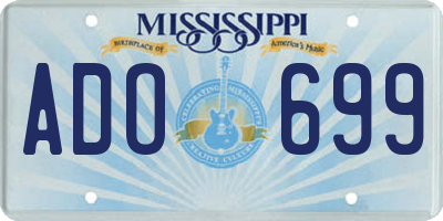MS license plate ADO699