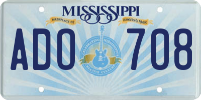 MS license plate ADO708