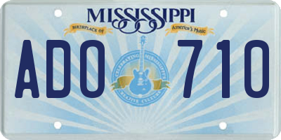 MS license plate ADO710