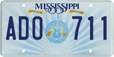 MS license plate ADO711