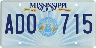 MS license plate ADO715