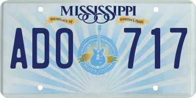 MS license plate ADO717