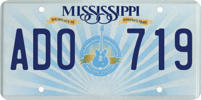 MS license plate ADO719