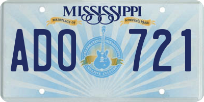MS license plate ADO721