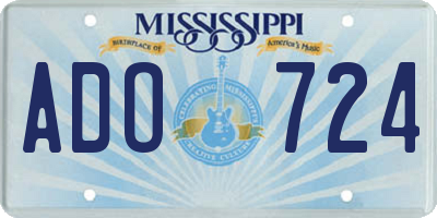 MS license plate ADO724
