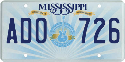 MS license plate ADO726