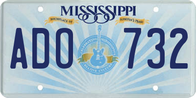 MS license plate ADO732