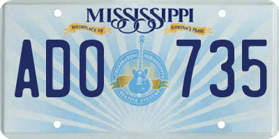 MS license plate ADO735