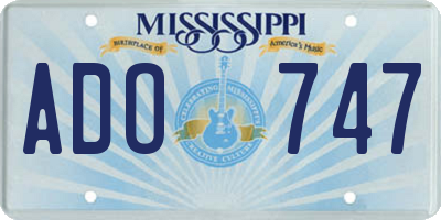 MS license plate ADO747