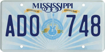 MS license plate ADO748