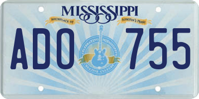 MS license plate ADO755