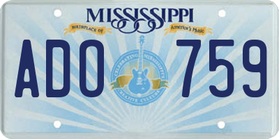 MS license plate ADO759