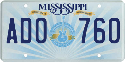 MS license plate ADO760