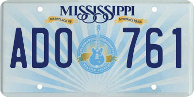 MS license plate ADO761