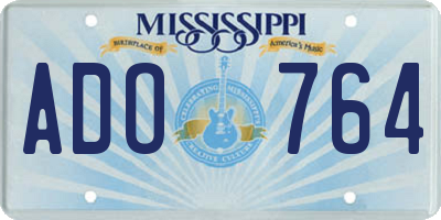 MS license plate ADO764