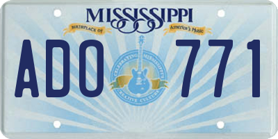 MS license plate ADO771