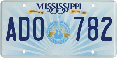 MS license plate ADO782