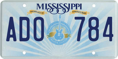 MS license plate ADO784