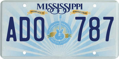 MS license plate ADO787