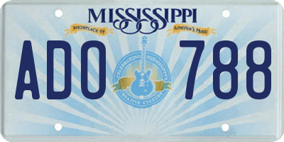 MS license plate ADO788