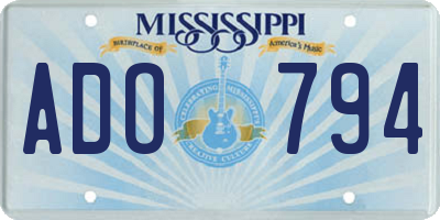 MS license plate ADO794