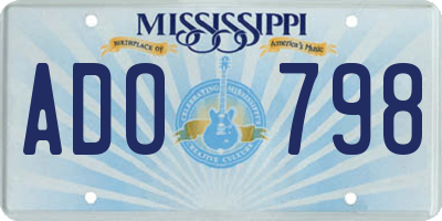 MS license plate ADO798