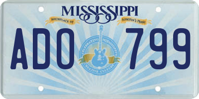 MS license plate ADO799