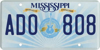 MS license plate ADO808