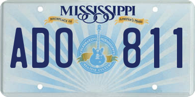 MS license plate ADO811