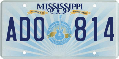MS license plate ADO814