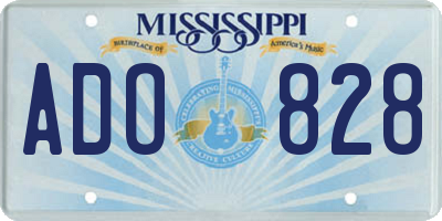 MS license plate ADO828