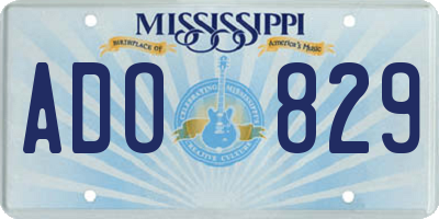 MS license plate ADO829