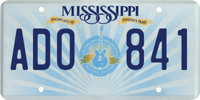 MS license plate ADO841