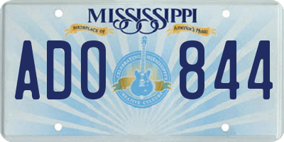 MS license plate ADO844