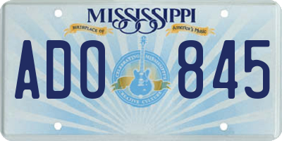 MS license plate ADO845