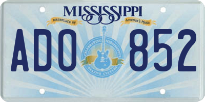 MS license plate ADO852