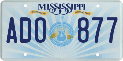 MS license plate ADO877