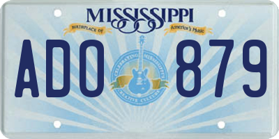 MS license plate ADO879
