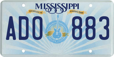 MS license plate ADO883