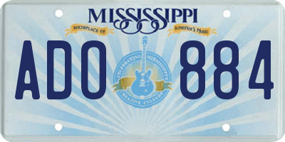 MS license plate ADO884