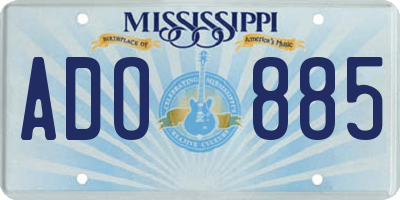 MS license plate ADO885