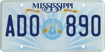 MS license plate ADO890