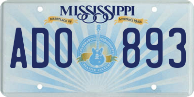 MS license plate ADO893