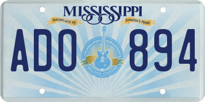MS license plate ADO894
