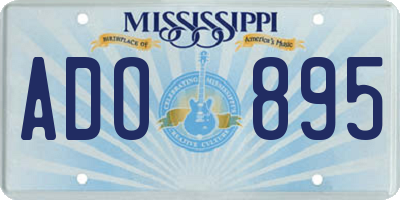 MS license plate ADO895