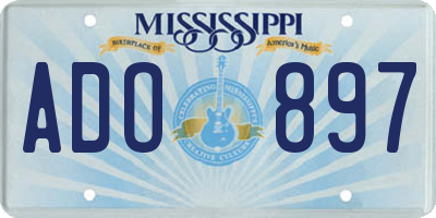 MS license plate ADO897