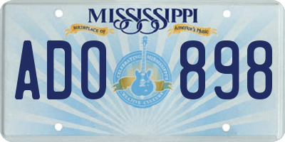 MS license plate ADO898