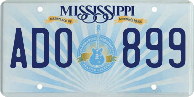MS license plate ADO899